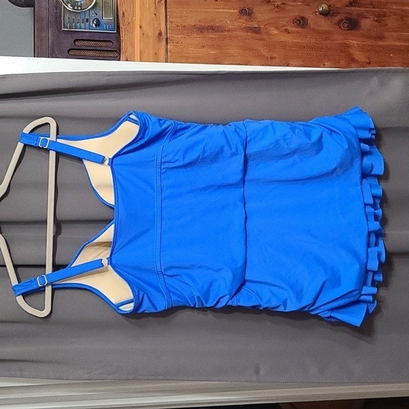 Unbranded Womens Swimsuit/Dress One Piece Royal Blue Underwire Ruched Sz 2X?READ - Picture 5 of 8